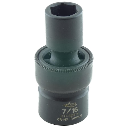 K-Tool International 3/8" Drive Impact Socket black oxide, Swivel 6Pt, 3/8"Dr, 7/16 KTI-32514